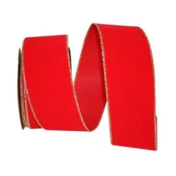 JAM Paper 4" X 25yd. Velvet Wired Heavy Commercial Ribbon Red And Gold -Michaels Shop M20009426 1 1