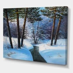 Designart Christmas Forest With River & Trees IIICanvas Wall Art -Michaels Shop M20023701 2